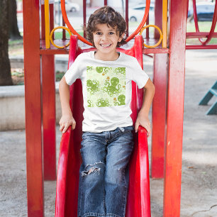 Grüne Oktopoden mit Blume T-Shirt