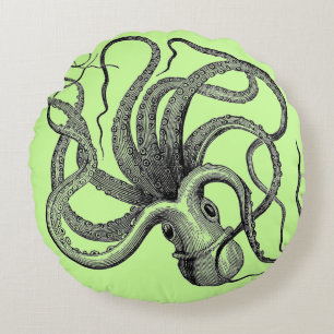 Grüne Oktopus-Kissen Rundes Kissen