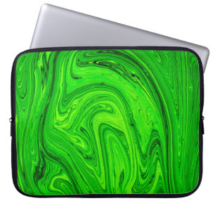 Grüne Ölfarbe abstrakt. Ölfarbe Laptopschutzhülle
