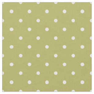 Grüne Olive-Stoffe mit weißen Polka-Punktplatten Stoff