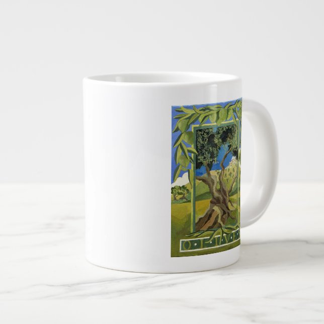 Grüne Oliven 2014 Jumbo-Tasse (Vorderseite Rechts)