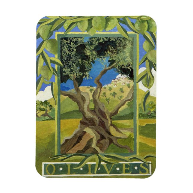 Grüne Oliven 2014 Magnet (Vertikal)