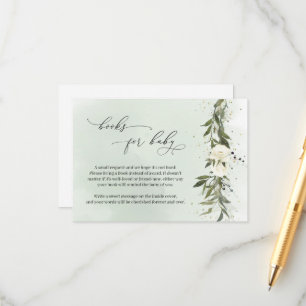 Grüne Olivenhaine Weiße Blumenbücher für Baby Begleitkarte
