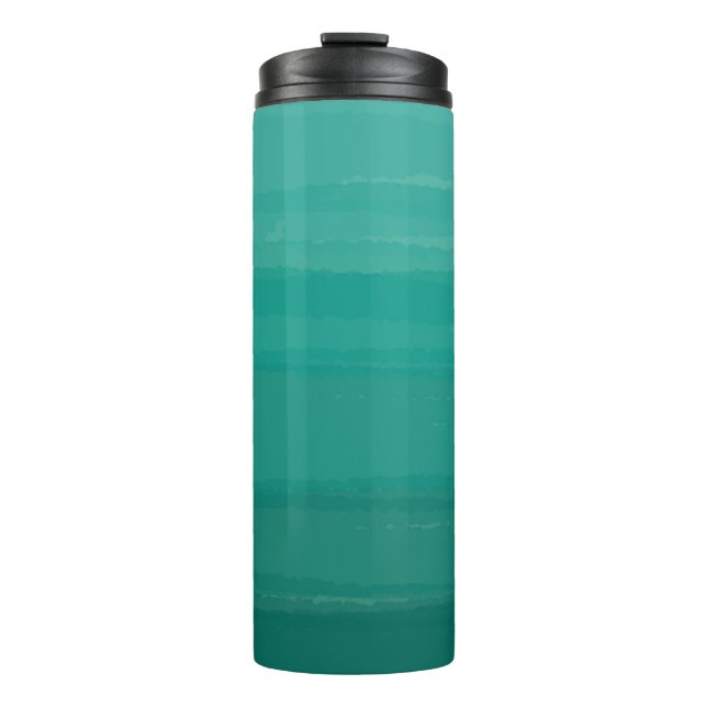 Grüne Ombre Trommel Thermosbecher (Vorderseite)