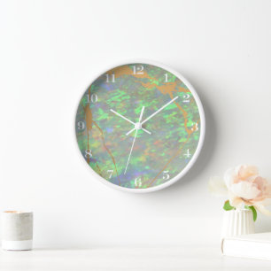 grüne Opal-Stone-Wall-Uhr Uhr