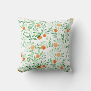 Grüne Orange Mandarine Provence Wasserfarbe Kissen