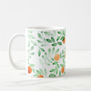 Grüne Orange Tangerine Provence Aquarell Kaffeetasse