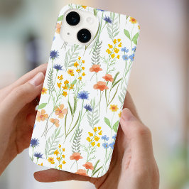 Grüne Orange Wasserfarbe Wildblume Case-Mate iPhone 14 Hülle