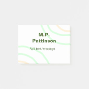 Grüne orangefarbene Streifen fügen eine einfache N Post-it Klebezettel