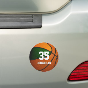 grüne Orangensportmannschaft im Basketball Auto Magnet