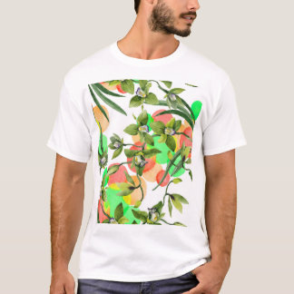 Grüne Orchideen: Aquarellblumen nahtlos. T-Shirt