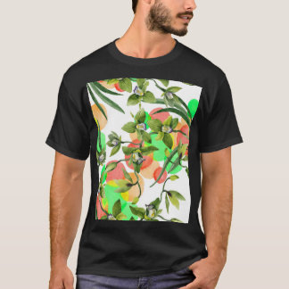 Grüne Orchideen: Aquarellblumen nahtlos. T-Shirt