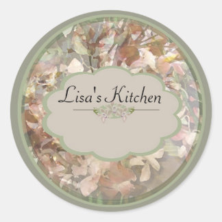 Grüne Orchideen Gewürzjaretiketten Runder Aufkleber