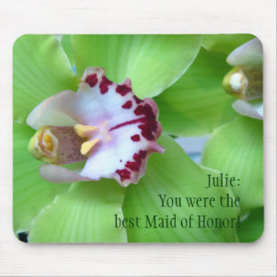 Grüne Orchideen - Ihr Text Mousepad