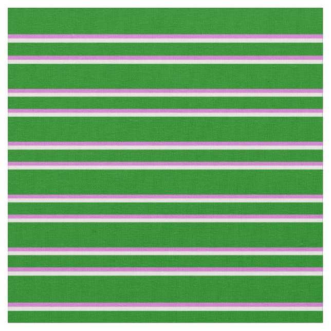 Grüne, Orchideen und Weiße Linien Stoff (Nahaufnahme)