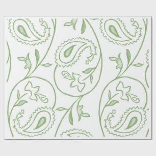 "Grüne Paisley-Blüte" Elegante Blumen-Geschenkverp Geschenkpapier