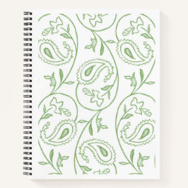 "Grüne Paisley-Blüte" Elegantes künstlerisches Spi Notizbuch