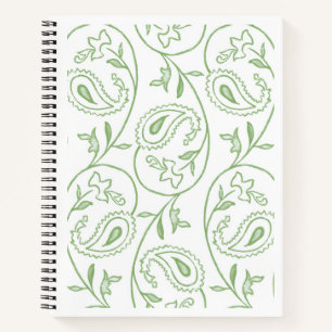 "Grüne Paisley-Blüte" Elegantes künstlerisches Spi Notizbuch