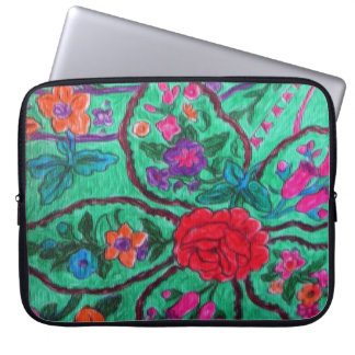 Grüne Paisley-Laptophülse Laptopschutzhülle