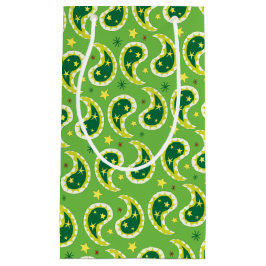 Grüne Paisley-Muster Weihnachtsgeschenktaschen Kleine Geschenktüte