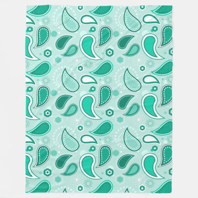 grüne Paisleydecke Fleecedecke (Vorderseite)