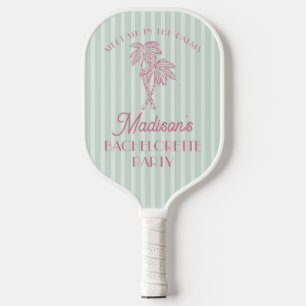 Grüne Palm-Frühlings-Pastell-Strand-Junggesellinne Pickleball Schläger