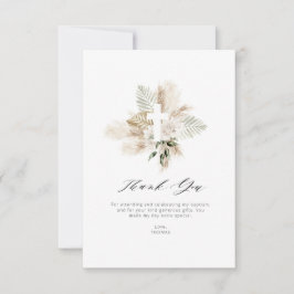 Grüne Pampas Blütentaufe Dankeschön Karte