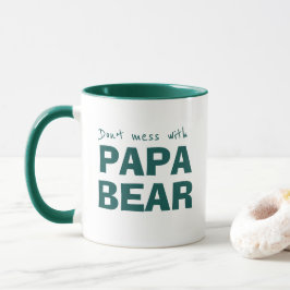 Grüne Papayabären-Vater Minimalistische Typografie Tasse