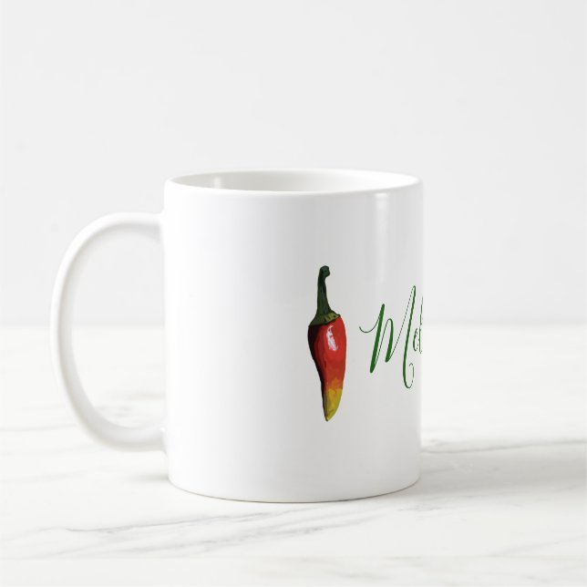 Grüne Paprika-Paprikaschoten personalisiert Kaffeetasse (Links)