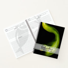 Grüne Paprika vegetarische Recia Notizbuch