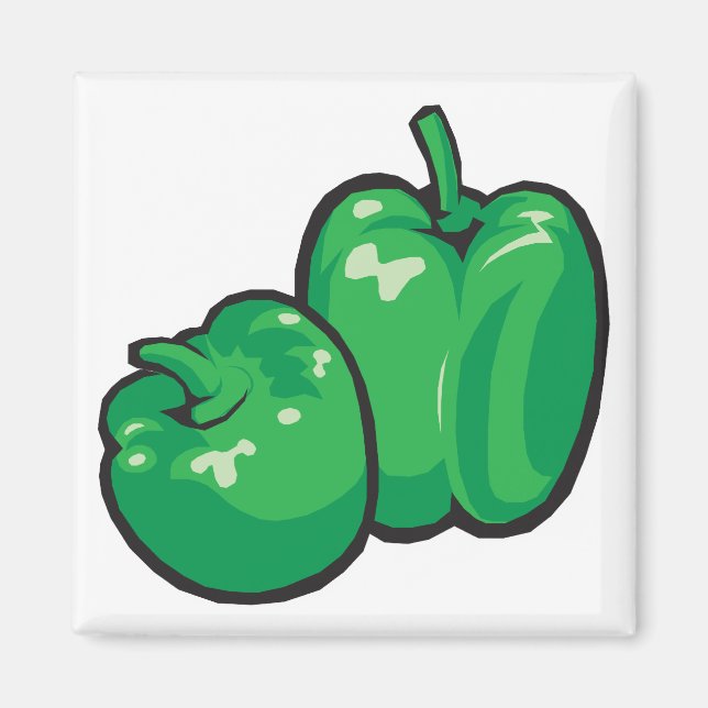 grüne Paprikaschoten Magnet (Vorne)