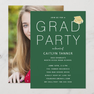 Grüne Partei für das einfache Foto Einladung