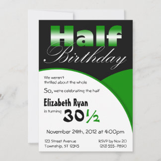 Grüne Party Einladungen zum halben Geburtstag