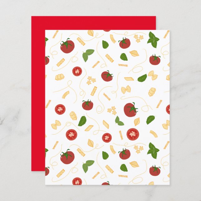 Grüne Pasta Tomato Basil Scrapbook Papier (Vorne/Hinten)