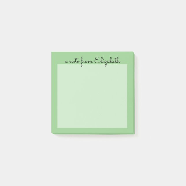Grüne Pastel-Minimal Post-it Klebezettel (Vorderseite)