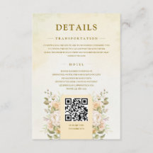 Grüne Pastell-Blumen-Aquarell-Hochzeit QR-Details