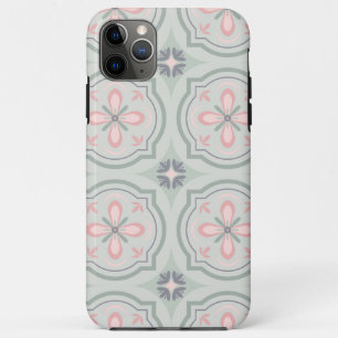 Grüne Pastell-Blumenfliesen Case-Mate iPhone Hülle