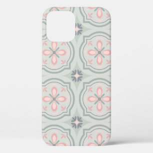 Grüne Pastell-Blumenfliesen Case-Mate iPhone Hülle