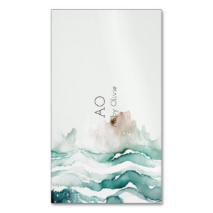 Grüne, pastellfarbene Aquarellfarbe Magnetische Visitenkarte