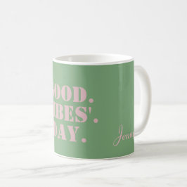 Grüne Pastellrosa gute Geselligkeit Tagestiftung Tasse