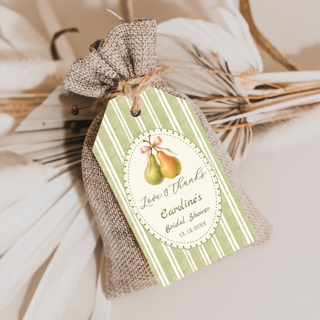 Grüne Perfect Pair Birnen Hochzeedsdusche Geschenk Geschenkanhänger (Von Creator hochgeladen)