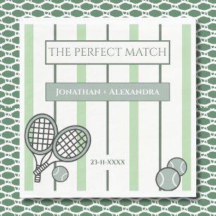 Grüne perfekte Übereinstimmung Tennis-Paare Brautp Serviette