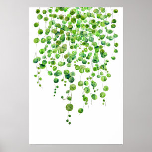 Grüne Perlenwasserfarbe 2020 Poster