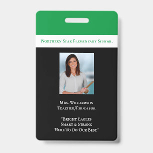 Grüne Personal-Foto-ID für Lehrer, Mitarbeiter und Ausweis