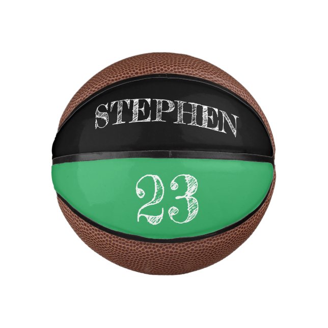 Grüne Personalisierte Namensnummer (basketball) Mini Basketball (Vorderseite)