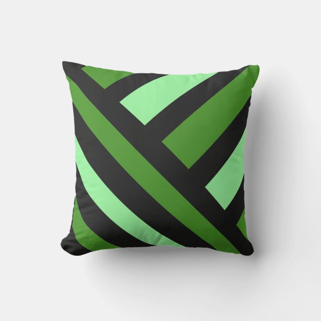 Grüne Perspektive, Fett Line Art Kissen (Vorderseite)