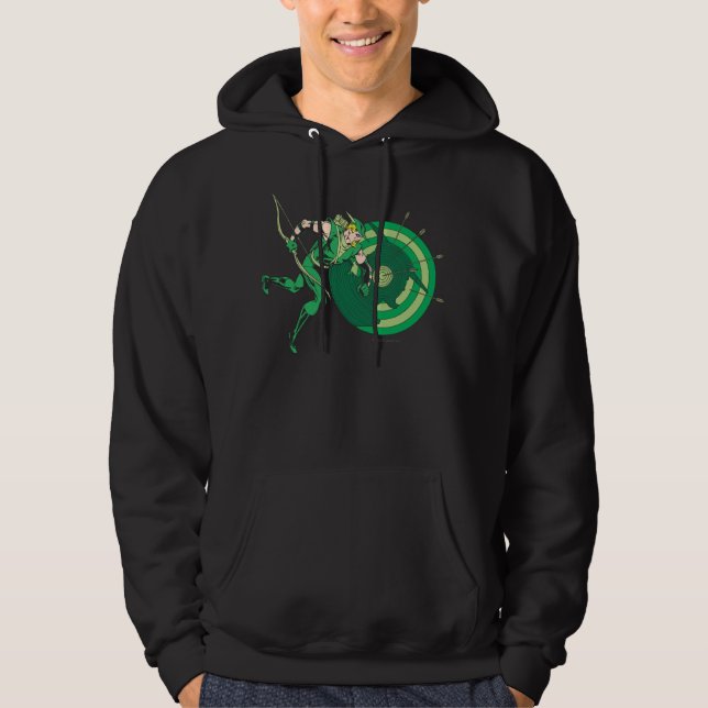 Grüne Pfeil mit Ziel 2 Hoodie (Vorderseite)