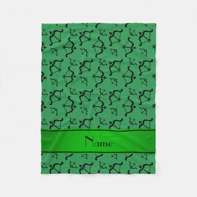 Grüne Pfeile mit personalisiertem Namen Fleecedecke (Vorderseite)