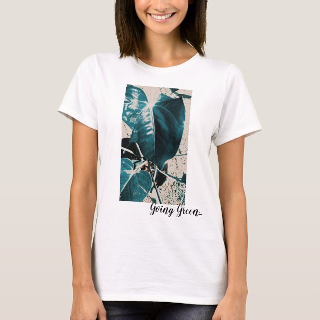 Grüne Pflanze Leaf Stilvolles Long Shirt Top (Vorderseite)