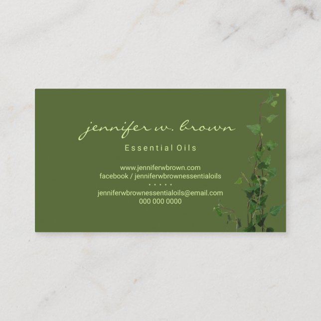 Grüne Pflanze Leaf Visitenkarte (Rückseite)